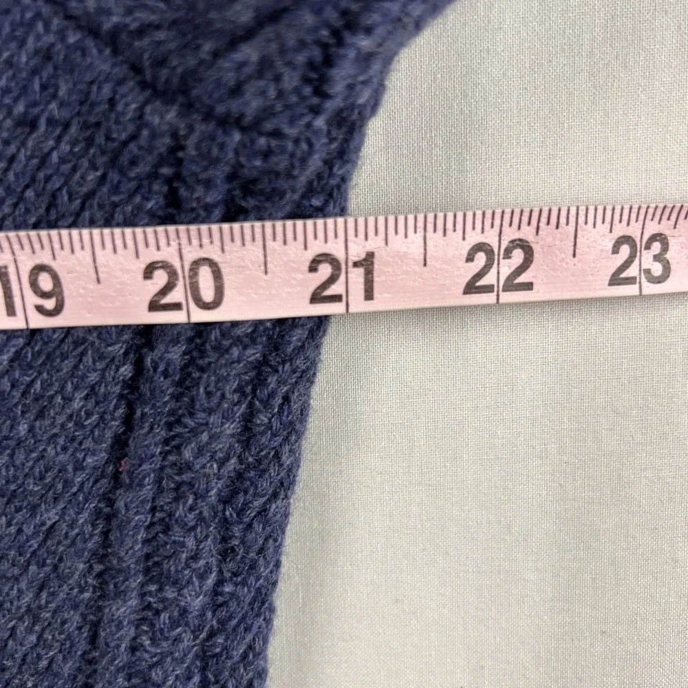 Banana Republic Sweater mens Sz L Merino Wool Henley Mock Neck 1/4  button Blue